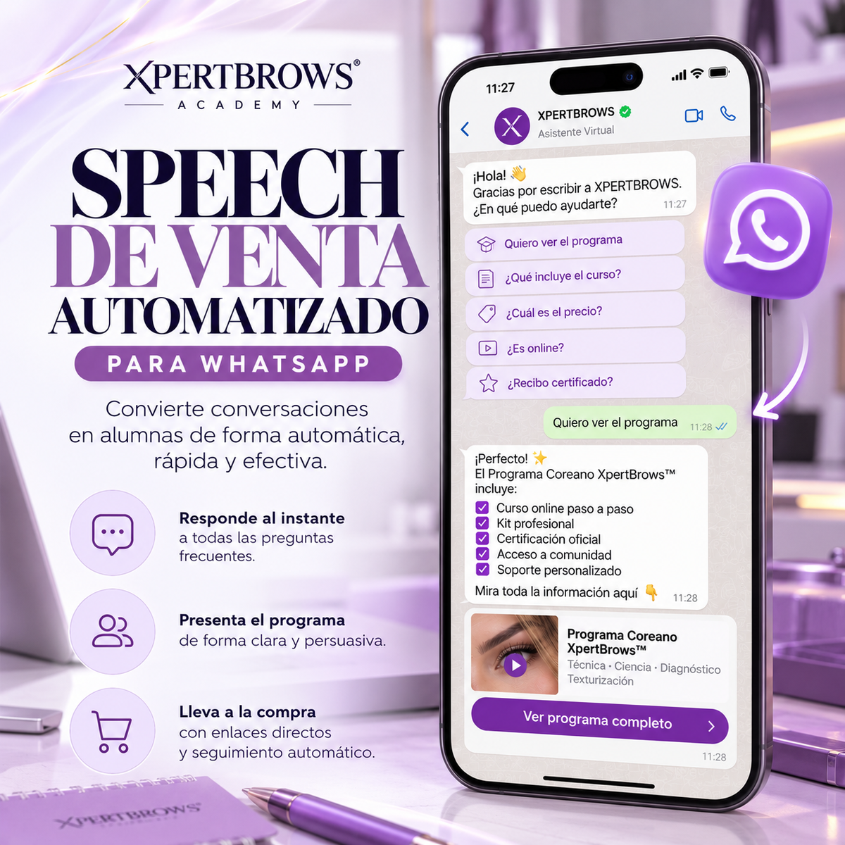 Speech de venta automatizado para whatsapp